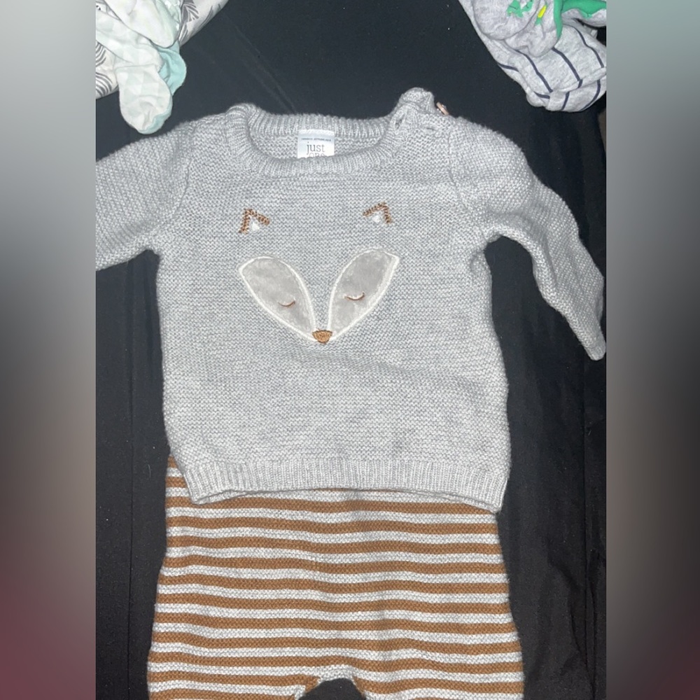 Baby Boy Newborn Carters Knit Outfit.